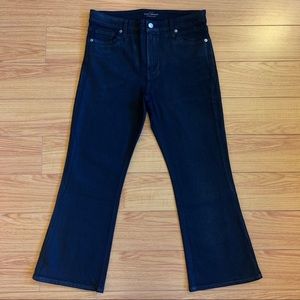 Lucky Brand High Rise Cropped Flare, Shiny Black